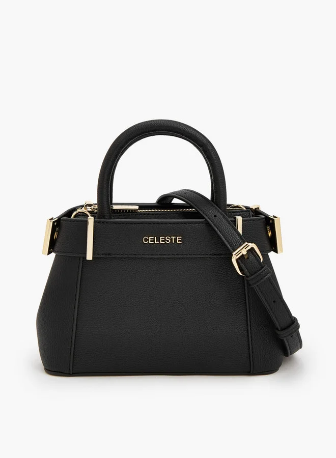 سيليست Textured Satchel Bag With Detachable Strap